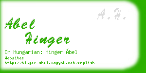 abel hinger business card