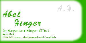 abel hinger business card